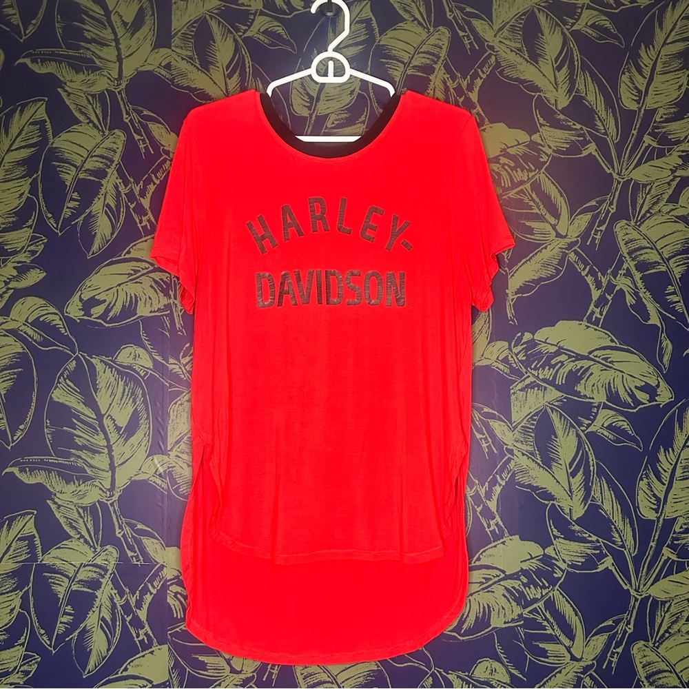 Harley-Davidson Bright Red Short Sleeve Tee with Black Logo